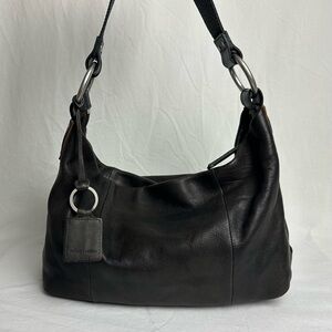 Ellington Black Leather Hobo Bag